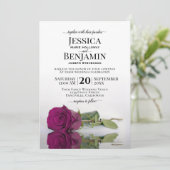 Lila Rose Cassis Long-Stemmed Einladung (Stehend Vorderseite)