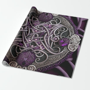 Lila Rose Celtic Knot Geschenkpapier