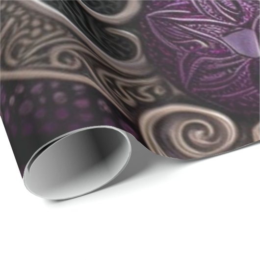Lila Rose Celtic Knot Geschenkpapier (Rolleneckpunkt)