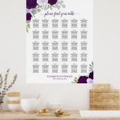 Lila Rose Chic 30 Tafelübersicht Poster (Küche)