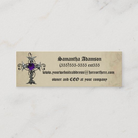 Lila Rose Cross Gothic Visitenkarte (Vorderseite)