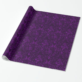 Lila Rose Damask Goth Wrapping Paper Geschenkpapier