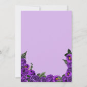 Lila Rose der Blumenwelt Elegantes Gown Quinceaner Einladung (Rückseite)