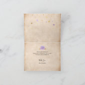 Lila Rose der Goldkrone Elegant geklappt Dankeskarte (Innenseite)