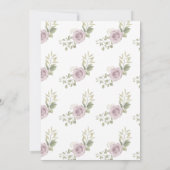 Lila Rose des Hochzeitlandes Einladung (Rückseite)