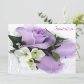 Lila Rose Einladung zur Hochzeit (Stehend Vorderseite)