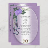 Lila Rose Einladung zur Hochzeit (Vorne/Hinten)