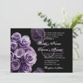 Lila Rose Einladung zur Hochzeit Metallic (Stehend Vorderseite)