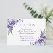 Lila Rose | Einschließung eines eleganten, florale RSVP Karte (Stehend Vorderseite)