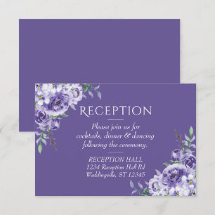Lila Rose   Einschließung eines eleganten, florale RSVP Karte
