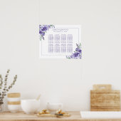 Lila Rose | Elegant Boho Floral 10 Seat Chart Poster (Küche)