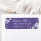 Lila Rose | Elegante Aquarellfarben-Rücksendeadres (Insitu)