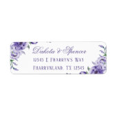Lila Rose | Elegante Aquarellfarben-Rücksendeadres (Vorne)