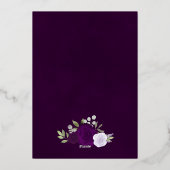 Lila Rose Elegante Save the Date Rose Gold Folieneinladung (Rückseite)