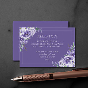 Lila Rose Elegante Violettflora Wasserfarbe Begleitkarte