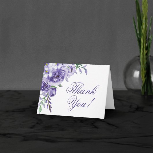 Lila Rose | Elegante Wasserfarbe Floral Boho Dankeskarte