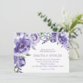 Lila Rose | Elegante Wasserfarbe Floral Boho Einladung (Stehend Vorderseite)