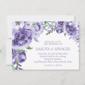 Lila Rose | Elegante Wasserfarbe Floral Boho Einladung (Vorderseite)