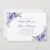 Lila Rose | Elegante Wasserfarbe Floral Boho Einladung (Vorderseite)