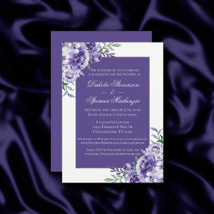 Lila Rose   Elegante Wasserfarbe Floral Boho Einladung