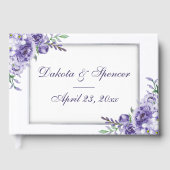 Lila Rose | Elegante Wasserfarbe Floral Boho Gästebuch (Vorderseite)