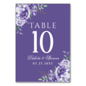 Lila Rose | Elegante Wasserfarbe Floral Boho Tischnummer (Vorderseite)