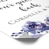 Lila Rose Elegantes Gästebuchposter Poster (Ecke)