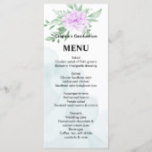 Lila Rose Eukalyptus Blätter Abschluss Abendessen Menükarte (Vorderseite)