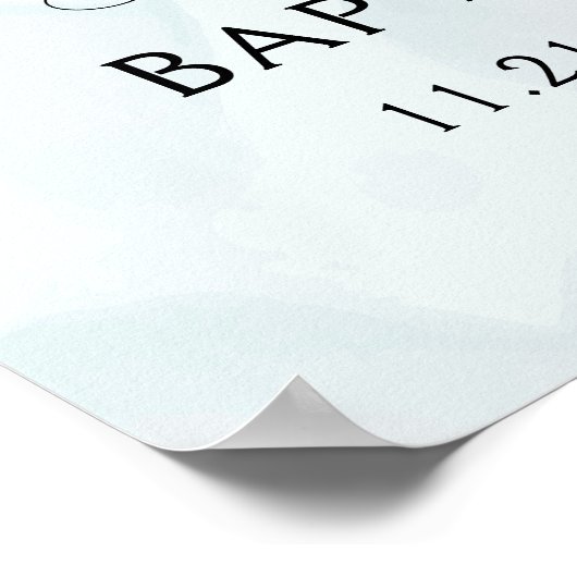 Lila Rose Eukalyptus-Blätter Taufe Willkommen Poster (Ecke)