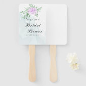 Lila Rose Eukalyptus Grünes Brautparty Fächer (Vorne und Hinten)