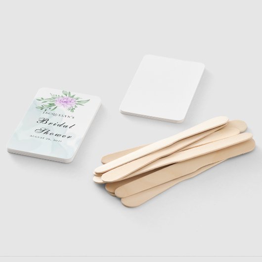 Lila Rose Eukalyptus Grünes Brautparty Fächer (Non-assembled)