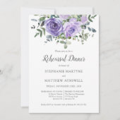 Lila Rose Eukalyptus Probe Abendessen Einladung (Vorderseite)