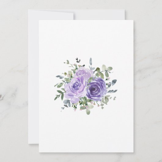 Lila Rose Eukalyptus Probe Abendessen Einladung (Rückseite)