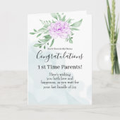 Lila Rose Eukalyptus Schwangerschaft Herzlichen Gl Karte (Vorderseite)