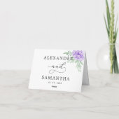 Lila Rose Floral Eucalyptus Boho Wedding Dankeskarte (Rückseite)