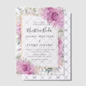 Lila Rose Floral Nuestra Boda Hochzeit Pergament Einladungen (Versetzt (Einladung))