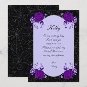 Lila Rose Floral Spiderweb Fall Trauzeugin Einladung