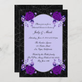 Lila Rose Floral Spiderweb Herbstessen Probe Abend Einladung (Vorne/Hinten)