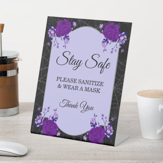 Lila Rose Floral Spiderweb Hochzeit im Herbst Sich Sockelschild (In SItu)