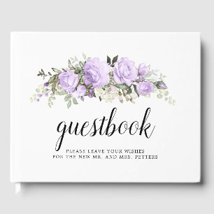 Lila Rose Floral Wedding Gästebuch