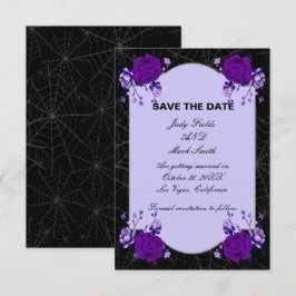 Lila Rose florale Spiderweb Wedding Save the Date Ankündigung