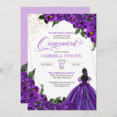 Lila Rose Florenz Elegante Gown Quinceanera Einladung (Vorne/Hinten)