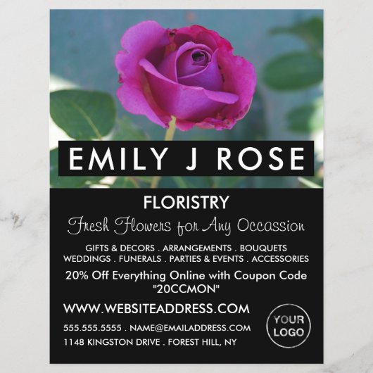 Lila Rose, Florist, Werbung in Florenz Flyer (Vorne)