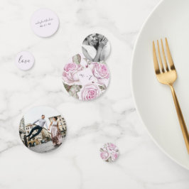 Lila Rose Foto und Name Hochzeit Konfetti