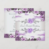 Lila Rose Frauen 40. Geburtstag Party Einladung (Vorne/Hinten)