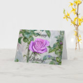 Lila Rose Gartengarten Karte (Gelbe Blume)
