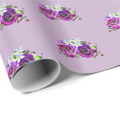 Lila Rose Geschenkwrap Geschenkpapier (Rolleneckpunkt)