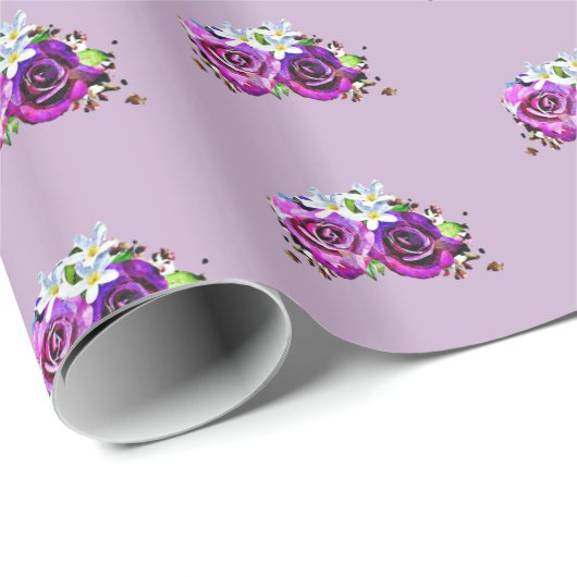 Lila Rose Geschenkwrap Geschenkpapier (Rolleneckpunkt)