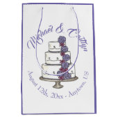 Lila Rose gestufte Blumenkuchen-Gefallen Mittlere Geschenktüte (Vorderseite)