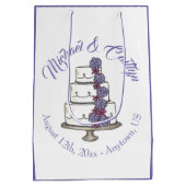 Lila Rose gestufte Blumenkuchen-Gefallen Mittlere Geschenktüte (Rückseite)